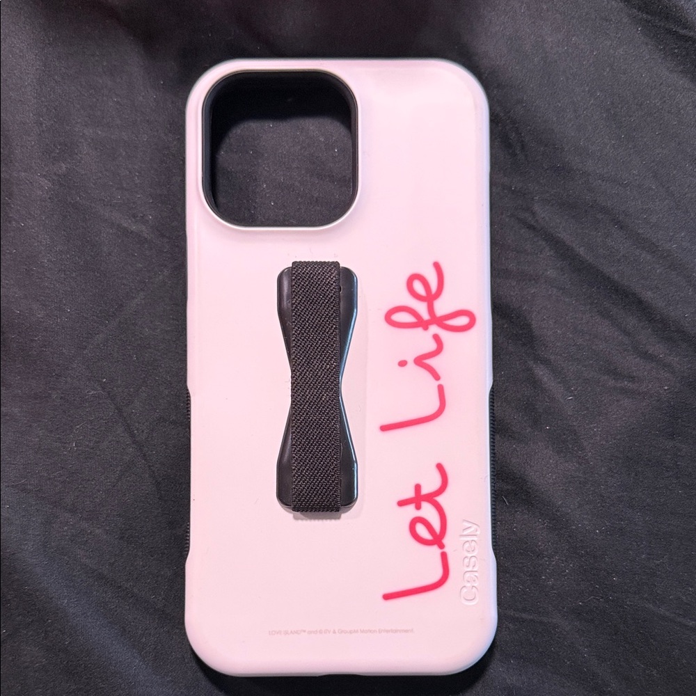 Casely White and Pink Phone Case with Grip